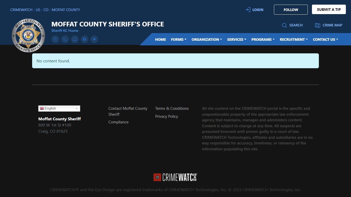 Moffat County Sheriff's Office Arrests | CRIMEWATCH